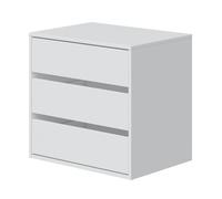 PEGANE Commode avec 3 tiroirs Coloris Blanc - Hauteur 56 x Largeur 60 x Profondeur 44 cm