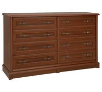 PEGANE Commode Buffet Meuble de Rangement à 8 tiroirs, Couleur châtaigne - Longueur 153,5 x Profondeur 45 x Hauteur 90,5 cm