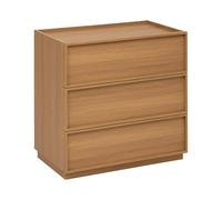 PEGANE Commode Meuble de Rangement à 3 tiroirs, Coloris Marron - Longueur 80 x Profondeur 48 x Hauteur 78 cm