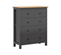 PEGANE Commode Meuble de Rangement à 4 tiroirs, Coloris Gris Graphite/Chêne Artisan - Longueur 101 x Profondeur 44 x Hauteur 120 cm