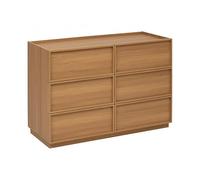 PEGANE Commode Meuble de Rangement à 6 tiroirs, Coloris Marron - Longueur 115 x Profondeur 48 x Hauteur 78 cm