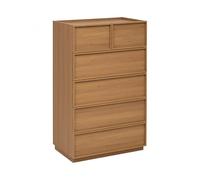 PEGANE Commode Meuble de Rangement à 6 tiroirs, Coloris Marron - Longueur 115 x Profondeur 48 x Hauteur 78 cm