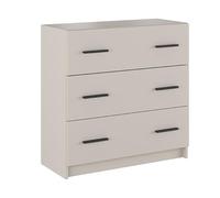 PEGANE Commode, Meuble de Rangement avec 3 tiroirs Coloris Beige - Longueur 80 x Profondeur 34,40 x Hauteur 81 cm