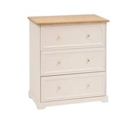 PEGANE Commode Meuble de Rangement avec 3 tiroirs, Coloris Ivoire - Longueur 72 x Profondeur 39 x Hauteur 81 cm