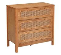 PEGANE Commode Meuble de Rangement de 3 tiroirs en rotin - Longueur 90 x Profondeur 45 x Hauteur 85 cm