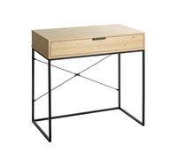 PEGANE Console avec tiroir décor chêne Clair et Structure Noire - Longueur 80 x Profondeur 46 x Hauteur 79 cm