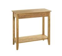 PEGANE Console Table d'appoint 1 tiroir en Bois Massif huilé Coloris chêne - Longueur 75 x Hauteur 75 x Profondeur 35 cm