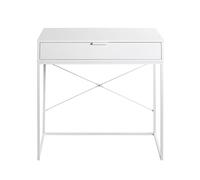 PEGANE Console Table d'entrée avec tiroir Coloris Blanc - Longueur 80 x Profondeur 46 x Hauteur 79 cm
