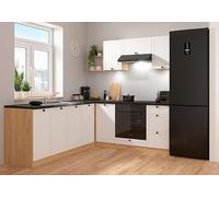 PEGANE Cuisine d'angle complète 200x220 cm, Meubles de Cuisine modulables Coloris Blanc/Chêne Bernstein, Plan de Travail Non Inclus