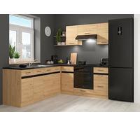 PEGANE Cuisine d'angle complète 200x220 cm, Meubles de Cuisine modulables Coloris Chêne Bernstein, Plan de Travail Non Inclus