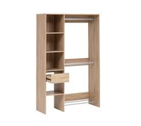 PEGANE Dressing 2 penderies avec étagères Coloris Effet chêne Naturel Longueur 118 x Largeur 39,5 x Hauteur 180 cm