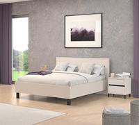 PEGANE Ensemble Chambre lit 160x200 et 2 chevets Couleur Beige