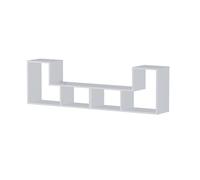 PEGANE Ensemble de 2 Meubles étagères modulables Multifonction Couleur Blanc- Longueur 183 x Hauteur 54 x Profondeur 30 cm