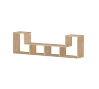 PEGANE Ensemble de 2 Meubles étagères modulables Multifonction Couleur chêne- Longueur 183 x Hauteur 54 x Profondeur 30 cm