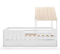 PEGANE Ensemble du lit cabane pour Enfant en Bois Coloris Blanc avec tiroir intégré, Couchage 90 x 190 cm