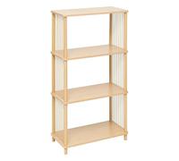 PEGANE Etagère Droite à 4 Niveaux Effet Bois Clair - Longueur 60 x Profondeur 30 x Hauteur 110 cm