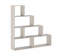 PEGANE Etagère escalier, Meuble étagère avec 6 Compartiments Coloris Beige - Longueur 144,9 x Profondeur 27,90 x Hauteur 143,30 cm