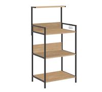 PEGANE Étagère latérale Idéale comme Meuble Bar, Coin café ou Meuble Micro-Ondes Coloris Chêne - Longueur 63 x Hauteur 130 x Profondeur 48 cm