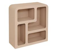 PEGANE Etagère Meuble de Rangement 4 niches Coloris Beige - Longueur 75 cm x Largeur 30 cm x Hauteur 85 cm