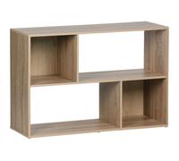 PEGANE Etagère Meuble de Rangement à 4 Compartiments Ouvert Coloris chêne - Longueur 85 x Largeur 30 x Hauteur 59cm