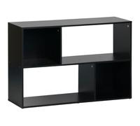 PEGANE Etagère Meuble de Rangement à 4 Compartiments Ouvert Coloris Noir - Longueur 85 x Largeur 30 x Hauteur 59cm