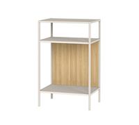 PEGANE Étagère Meuble de Rangement Console de 3 Niveaux Coloris Cachemire et chêne Naturel - Longueur 40 x Hauteur 65 x Profondeur 30 cm