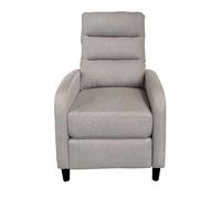 PEGANE Fauteuil de Relaxation en Tissu Coloris Beige, Pieds Coloris Noir - Longueur 69 x Profondeur 90 x Hauteur 102 cm