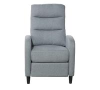 PEGANE Fauteuil de Relaxation en Tissu Coloris Gris, Pieds Coloris Noir - Longueur 69 x Profondeur 90 x Hauteur 102 cm