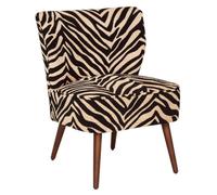 PEGANE Fauteuil de Salon imprimé zèbre - Longueur 68,5 x Profondeur 68,5 x Hauteur 80 cm