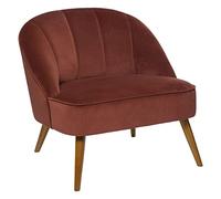 PEGANE Fauteuil en Velours Coloris Terracotta - Longueur 78 x Profondeur 72 x Hauteur 71 cm