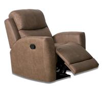 PEGANE Fauteuil Relax 1 Place en Simili-Cuir Coloris Marengo - Longueur 96 x Profondeur 93 x Hauteur 103 cm