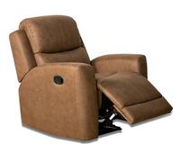 PEGANE Fauteuil Relax 1 Place en Simili-Cuir Coloris Marron Chocolat - Longueur 96 x Profondeur 93 x Hauteur 103 cm