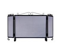 PEGANE Grille de Protection pour cheminée, Grille Pare-feu modèle S 3 Corps en Fer forgé Coloris Noir - Hauteur 64 x Longueur 66,5 x Largeur 20 cm