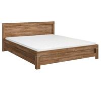 PEGANE Lit 160x200 lit Double 2 Personnes, Coloris Chêne Stirling - Longueur 150 x Profondeur 41 x Hauteur 90 cm
