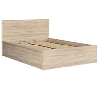 PEGANE Lit adule 140x200 Lit Coffre 2 Places avec sommier et Rangement, Coloris chêne Sonoma - Longueur 204,5 x Profondeur 149 x Hauteur 95/40,5 cm