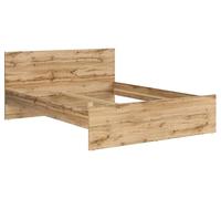 PEGANE Lit adule 2 Places 160x200 cm, Coloris Chêne wotan - Longueur 204,5 x Profondeur 165 x Hauteur 85,5cm