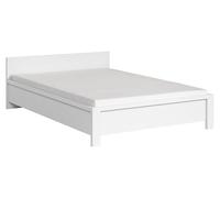 PEGANE Lit Adulte 140x200 Coloris Blanc/Blanc Mat - Longueur 206,5 x Largeur 148 x Hauteur 35-60,5 cm