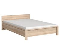 PEGANE Lit Adulte 140x200 Coloris chêne Sonoma - Longueur 206,5 x Largeur 148 x Hauteur 35-60,5 cm