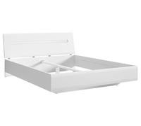 PEGANE Lit Adulte 160 x 200 lit Double, Coloris Blanc/Blanc Haute Brillance - Longueur 214 x Profondeur 165 x Hauteur 35-86 cm