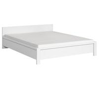 PEGANE Lit Adulte 160x200 Coloris Blanc/Blanc Mat - Longueur 206,5 x Largeur 168 x Hauteur 35-60,5 cm