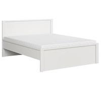PEGANE Lit Adulte 160x200 Coloris Blanc/Blanc Mat - Longueur 208 x Largeur 168 x Hauteur 50-100 cm