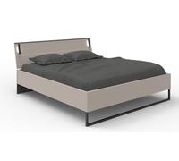 PEGANE Lit Adulte Coloris Gris et Verre Coloris Gris, Graphite - Longueur 188 x Profondeur 210 x Hauteur 93 cm