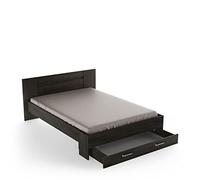 PEGANE Lit Adulte Double 160x200 cm Coloris chêne Wateford - Longueur 180 x Hauteur 80 x Profondeur 205 cm