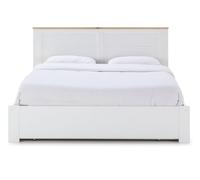 PEGANE Lit Adulte, lit Double avec tiroirs Coloris Blanc, Couchage 160 x 200 cm - Longueur 208 x Profondeur 173 x Hauteur 100 cm