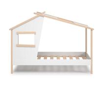 PEGANE Lit cabane pour Enfant en Bois Coloris Blanc, Couchage 90 x 190 cm - Longueur 215 x Profondeur 103 x Hauteur 158 cm