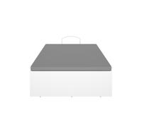 PEGANE Lit Coffre 1 Place 90x190 avec sommier relevable, Coloris Blanc/Graphite - Hauteur 32 x Longueur 89 x Profondeur 190 cm