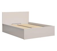 PEGANE Lit Coffre 140x200 avec sommier et Rangement integré, Coloris Beige - Longueur 204,5 x Profondeur 149 x Hauteur 95/40,5 cm
