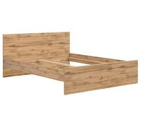 PEGANE Lit Double, lit Adulte 2 Places 160x200 Coloris Chêne wotan - Longueur 204,5 x Profondeur 165 x Hauteur 85,5 cm