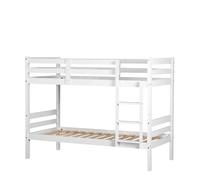 PEGANE Lit Enfant superposé en pin Massif Couleur Blanc - Longueur 199 x Hauteur 154 x Profondeur 104 cm