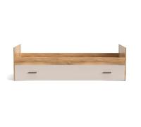 PEGANE Lit Simple 90x190 avec tiroir Coloris Beige/chêne Mauvella - Longueur 202,6 x Hauteur 58 x Profondeur 98 cm